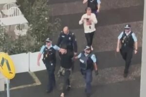 Two ‘police officers’ charged after fake gun stunt at Sydney stadium