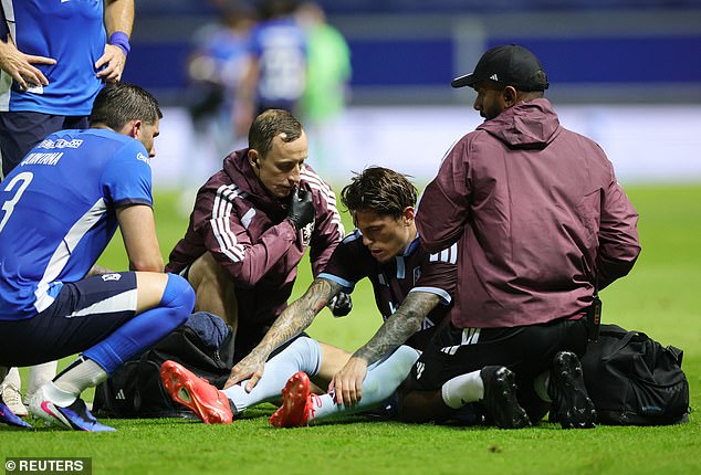 Alejandro Garnacho is forced off injured in just his second Aston Villa match since sealing acrimonious Chelsea departure