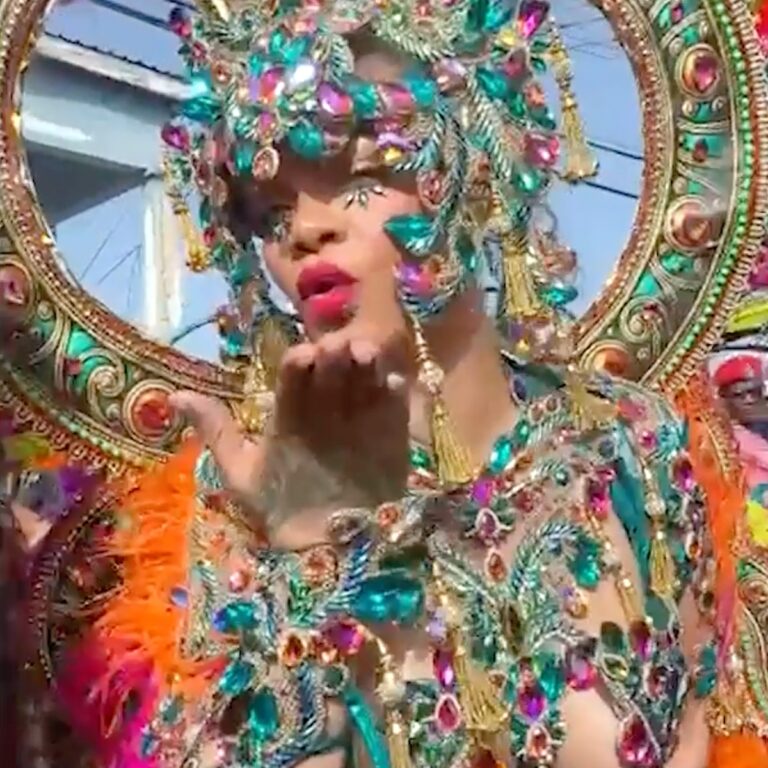 See Masquerade Costume in Barbados
