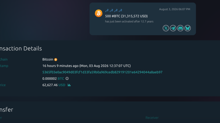 A bitcoin wallet dormant since 2013 moved $31 million
